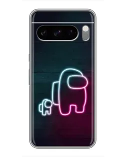 Чехол для Google Pixel 8 Pro с картинкой «Among Us неон-арт»