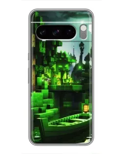 Чехол для Google Pixel 8 Pro с картинкой «Minecraft лесной пейзаж»