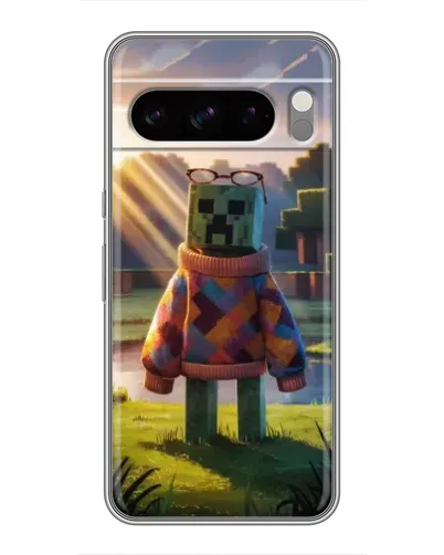 Чехол для Google Pixel 8 Pro с картинкой «Крипер в свитере»