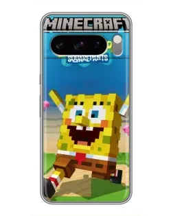 Чехол для Google Pixel 8 Pro с картинкой «Губка Боб Minecraft»