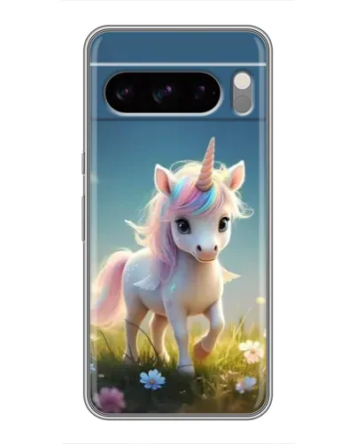Чехол для Google Pixel 8 Pro с картинкой «Единорог на поляне»