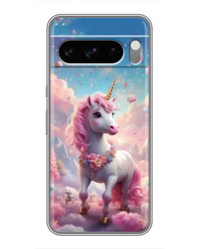 Чехол для Google Pixel 8 Pro с картинкой «Единорог среди облаков»