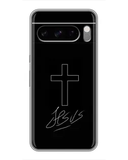 Чехол для Google Pixel 8 Pro с картинкой «Графический крест Jesus»