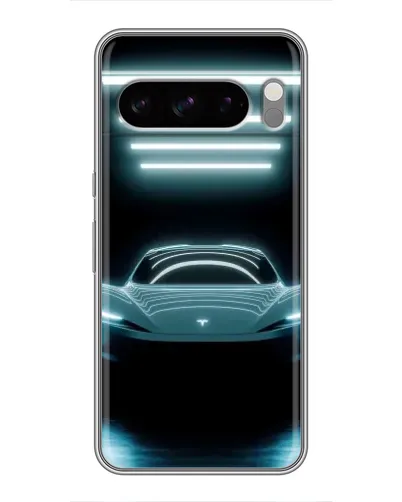 Чехол для Google Pixel 8 Pro с картинкой «Tesla в неоне»