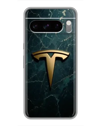Чехол для Google Pixel 8 Pro с картинкой «Мраморная Tesla Gold»