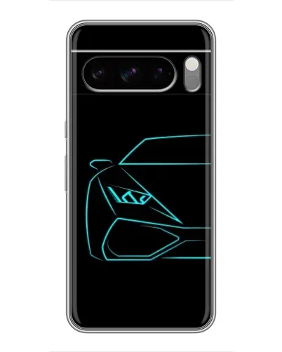 Чехол для Google Pixel 8 Pro с картинкой «Голубой силуэт Lamborghini»