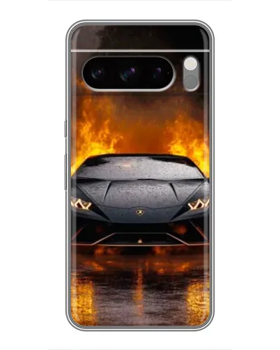 Чехол для Google Pixel 8 Pro с картинкой «Lamborghini в огне»
