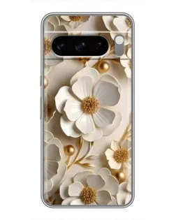 Чехол для Google Pixel 8 Pro с картинкой «Белие бумажние  цвети»