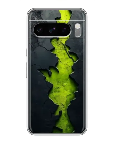 Чехол для Google Pixel 8 Pro с картинкой «Салатовый разлом скалы»