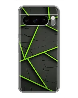 Чехол для Google Pixel 8 Pro с картинкой «Зеленые геометрические линии»