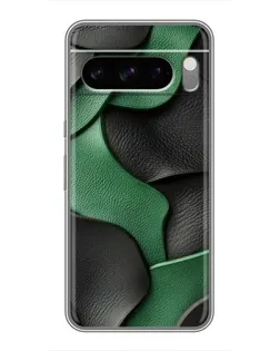 Чехол для Google Pixel 8 Pro с картинкой «Зеленые кожаные волны»