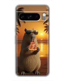 Чохол для Google Pixel 8 Pro з картинкою «Капібара з піцою»