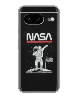 Чохол для Google Pixel 8 з картинкою «NASA — крокуємо по Місяцю»
