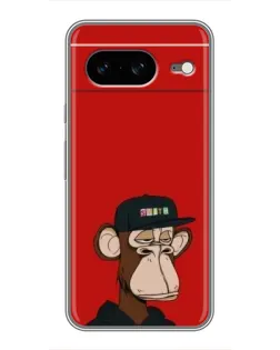 Чохол для Google Pixel 8 з картинкою «Bored Ape — червоний фон»