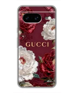 Чохол для Google Pixel 8 з картинкою «Gucci — бордові троянди»