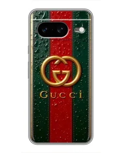 Чохол для Google Pixel 8 з картинкою «Gucci — фірмова смуга та золото»