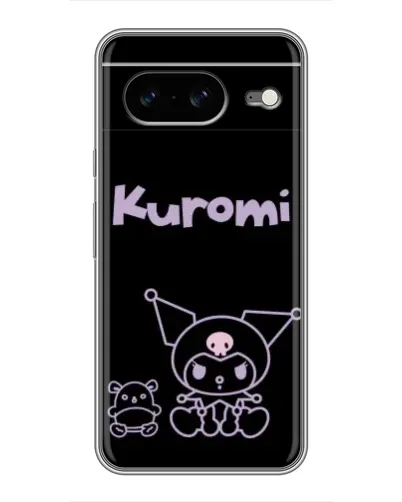 Чохол для Google Pixel 8 з картинкою «Kuromi — чорний мінімалізм»