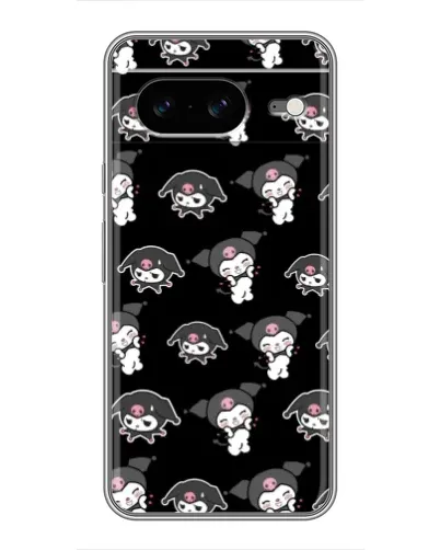 Чохол для Google Pixel 8 з картинкою «Чорний паттерн Kuromi»