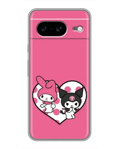 Чохол для Google Pixel 8 з картинкою «Kuromi та My Melody»