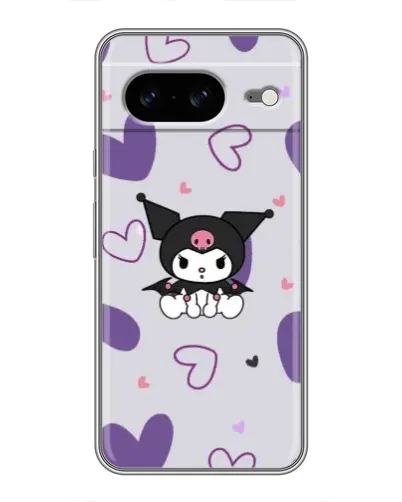Чохол для Google Pixel 8 з картинкою «Kuromi та лавандові серця»