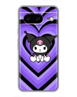 Чохол для Google Pixel 8 з картинкою «Kuromi та фіолетові серця»