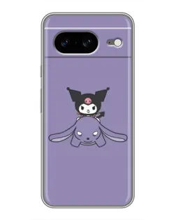 Чохол для Google Pixel 8 з картинкою «Kuromi на ліловому фоні»