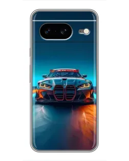 Чохол для Google Pixel 8 з картинкою «BMW — вогні неону»