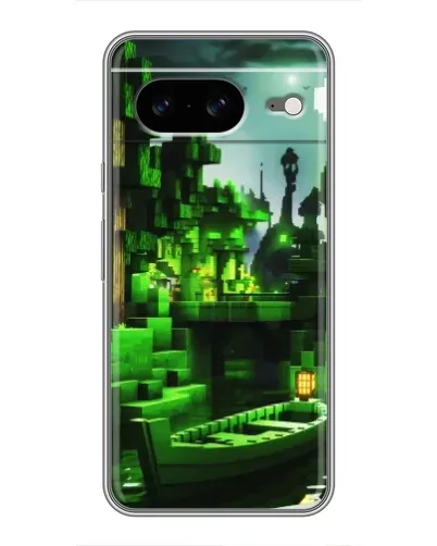 Чохол для Google Pixel 8 з картинкою «Minecraft лісовий пейзаж»