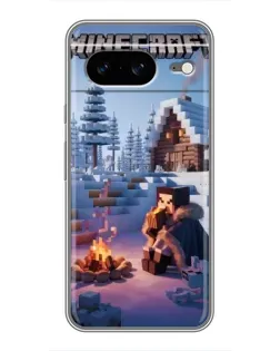 Чохол для Google Pixel 8 з картинкою «Зимовий Minecraft»