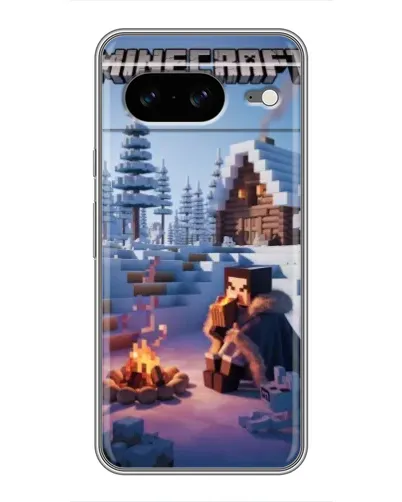 Чохол для Google Pixel 8 з картинкою «Зимовий Minecraft»