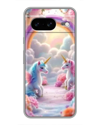 Чохол для Google Pixel 8 з картинкою «Веселка і єдинороги»