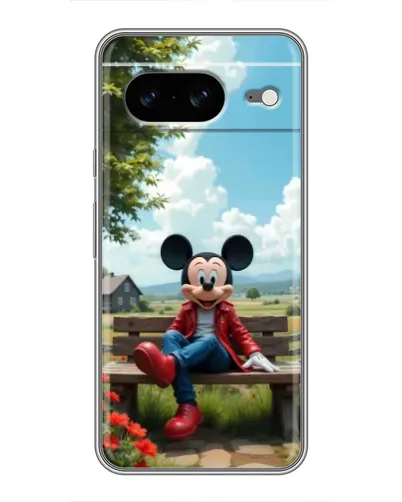 Чохол для Google Pixel 8 з картинкою «Міккі на лавці»