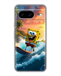 Чохол для Google Pixel 8 з картинкою «Губка Боб серфінгіст»