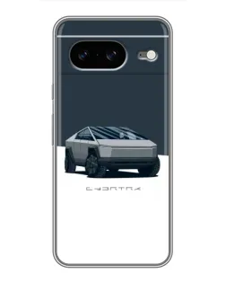 Чохол для Google Pixel 8 з картинкою «Сріблястий Cybertruck Tesla»