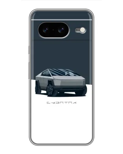 Чохол для Google Pixel 8 з картинкою «Сріблястий Cybertruck Tesla»