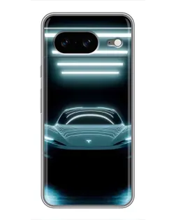 Чохол для Google Pixel 8 з картинкою «Tesla в неоні»