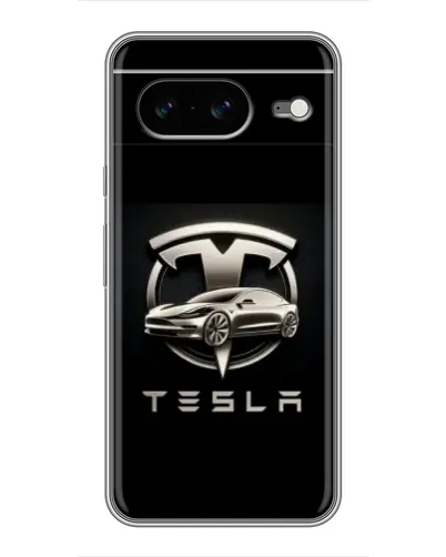 Чохол для Google Pixel 8 з картинкою «Tesla — срібне авто»