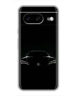 Чехол для Google Pixel 8 с картинкой «Mercedes — силуэт авто»
