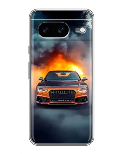 Чохол для Google Pixel 8 з картинкою «Audi у вогняному диму»