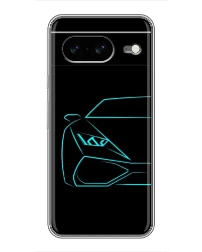 Чохол для Google Pixel 8 з картинкою «Блакитний силует Lamborghini»