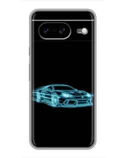 Чохол для Google Pixel 8 з картинкою «Неоновий контур Lamborghini»