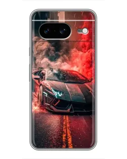 Чохол для Google Pixel 8 з картинкою «Lamborghini червоний дим»