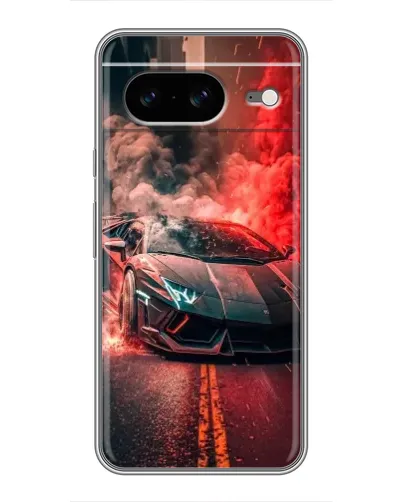 Чохол для Google Pixel 8 з картинкою «Lamborghini червоний дим»
