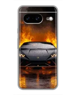 Чохол для Google Pixel 8 з картинкою «Lamborghini у вогні»