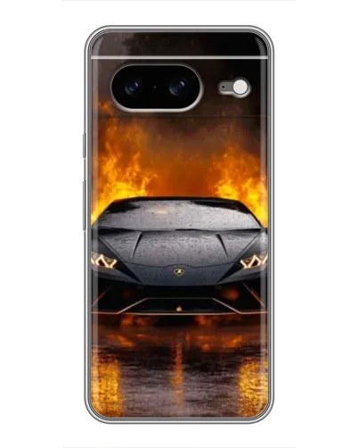 Чохол для Google Pixel 8 з картинкою «Lamborghini у вогні»