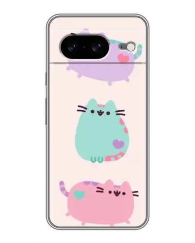 Чохол для Google Pixel 8 з картинкою «Pusheen тріо»