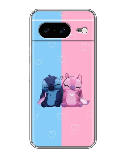 Чехол для Google Pixel 8 с картинкой «Stitch и Angel Love»