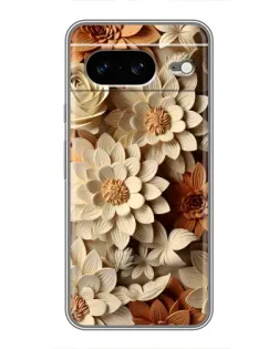 Чохол для Google Pixel 8 з картинкою «Бежевий флористичний декор»