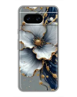 Чохол для Google Pixel 8 з картинкою «Біла квітка та золотий флюїд»