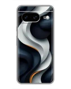 Чохол для Google Pixel 8 з картинкою «Об'ємні чорно-білі стрічки»